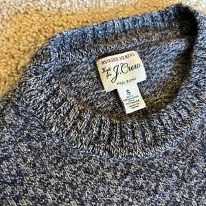 J.Crew rugged merino wool-blend in heather blue-grey sweater in size S